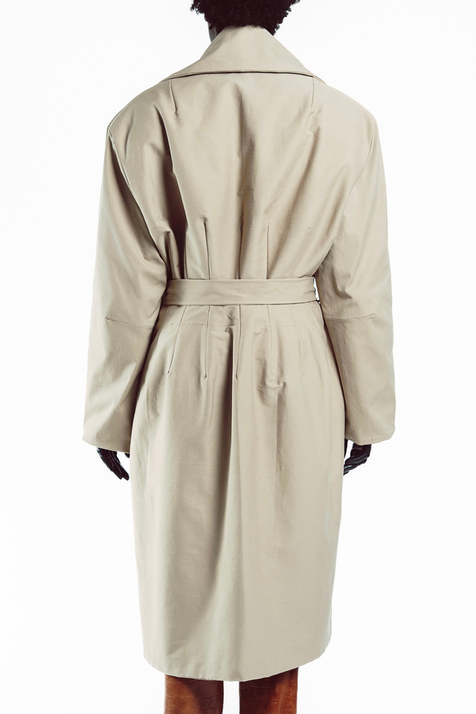 Darted Hourglass Trench Coat
