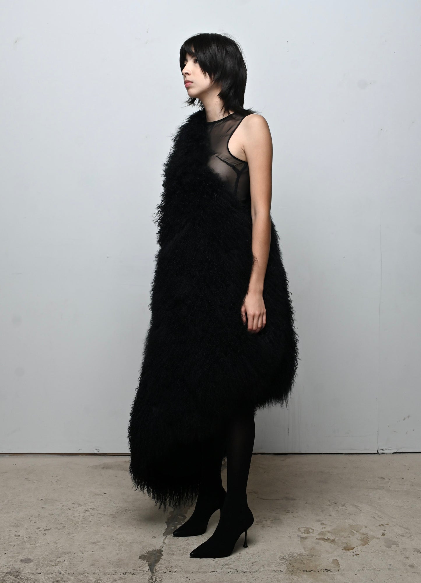 MONGOLIAN FUR WRAP COAT