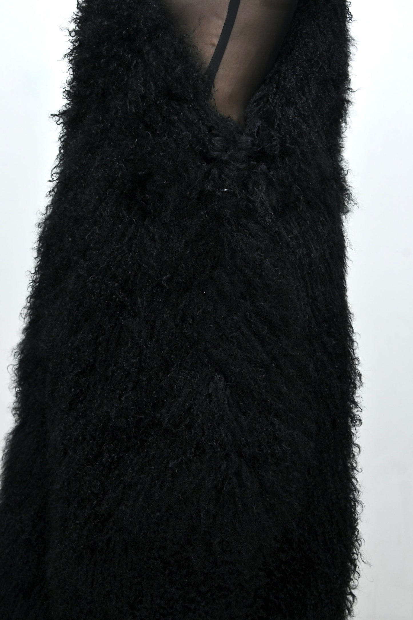 MONGOLIAN FUR WRAP COAT