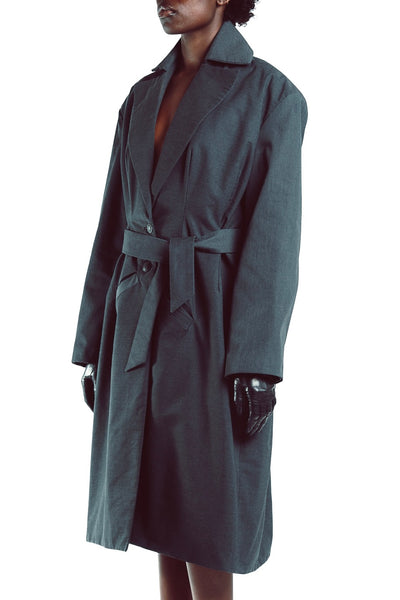 Darted Hourglass Trench Coat