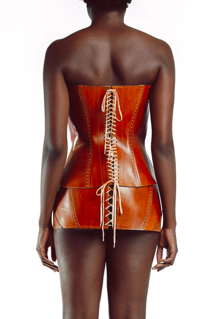 Oxford Leather Corset Top