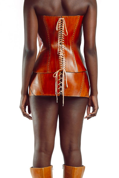 Oxford Leather Corset Skirt