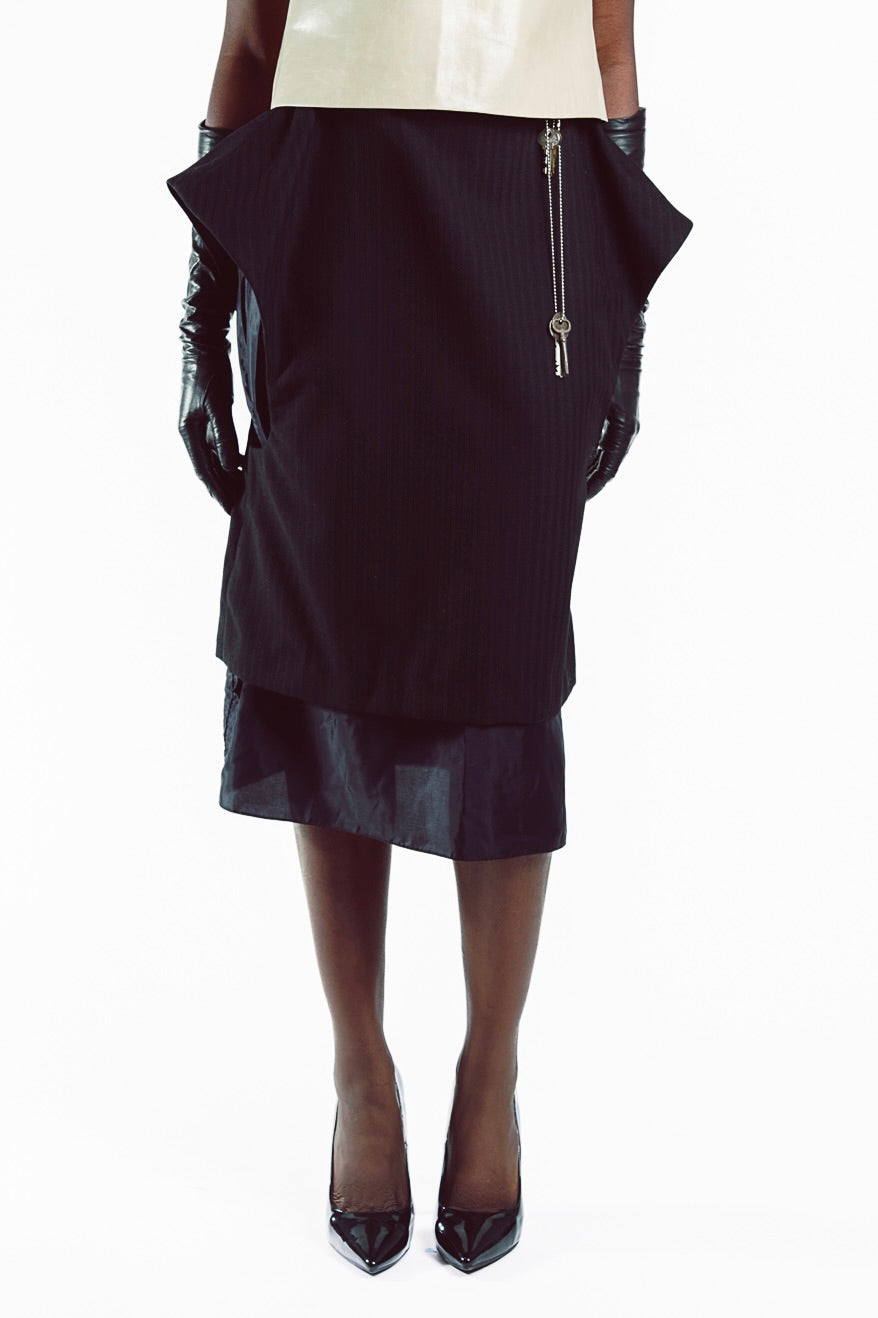 Sleeveless Key Blazer Skirt