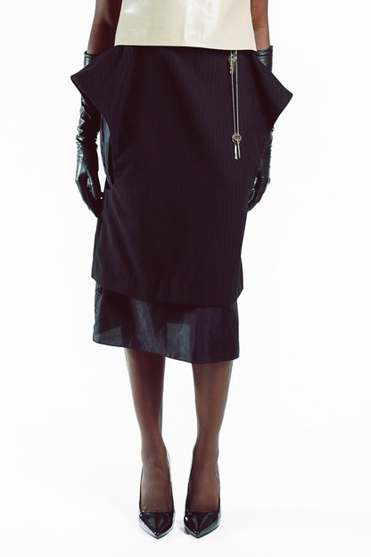 Sleeveless Key Blazer Skirt