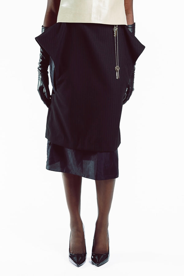Sleeveless Key Blazer Skirt
