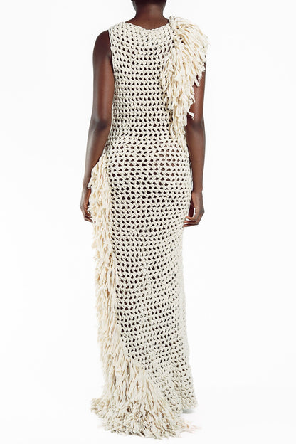Twill Crochet Fringe Dress