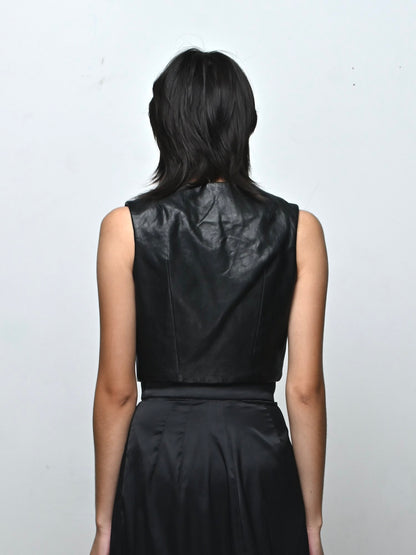 LEATHER V-CUT TOP