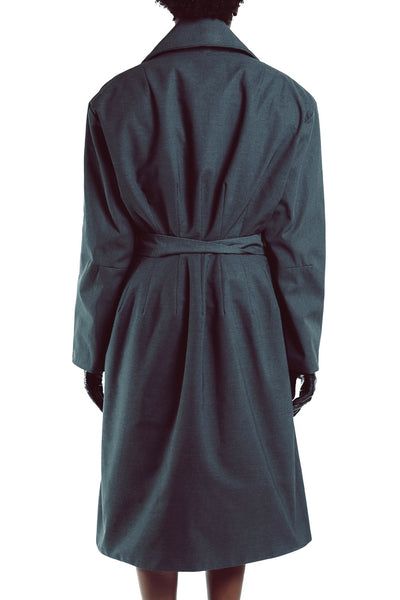 Darted Hourglass Trench Coat