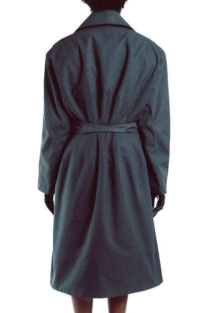 Darted Hourglass Trench Coat